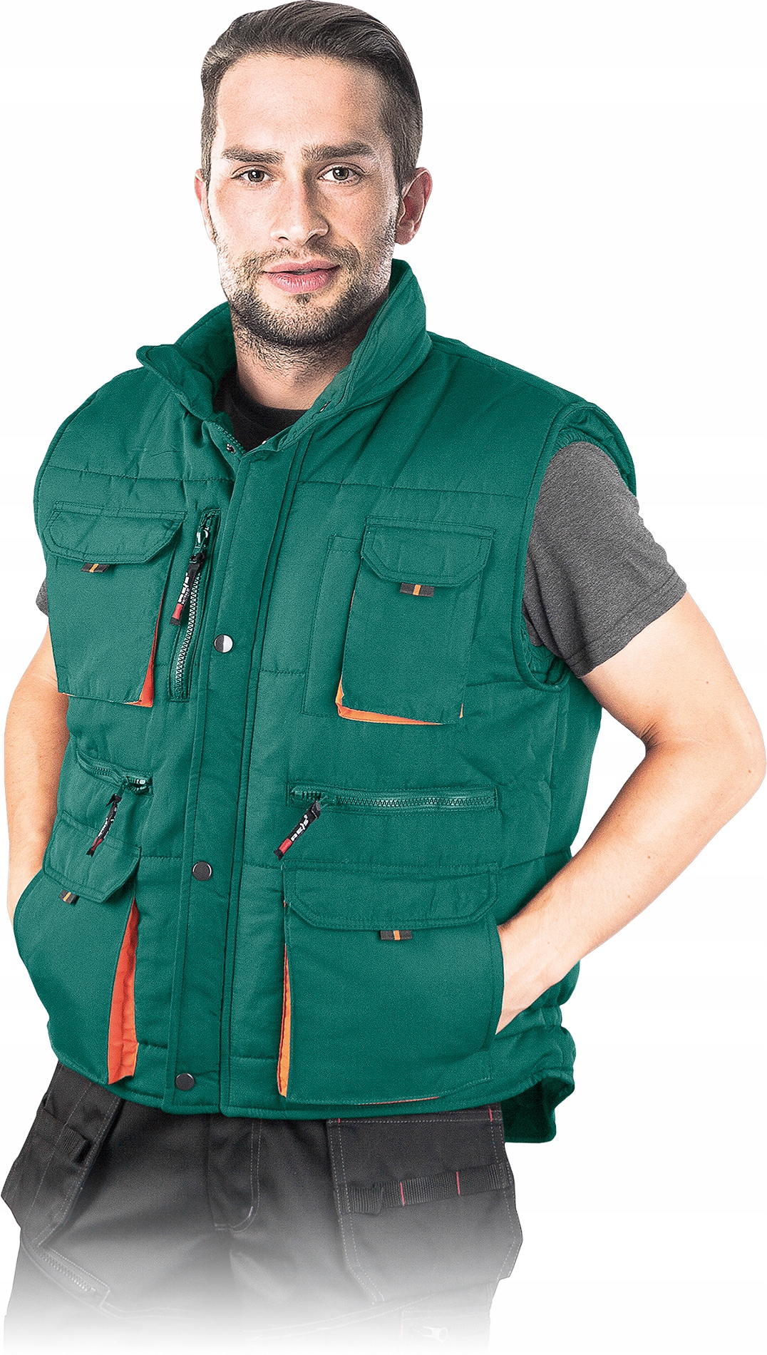 

Bezrękawnik ocieplany z dużą ilością kieszeni