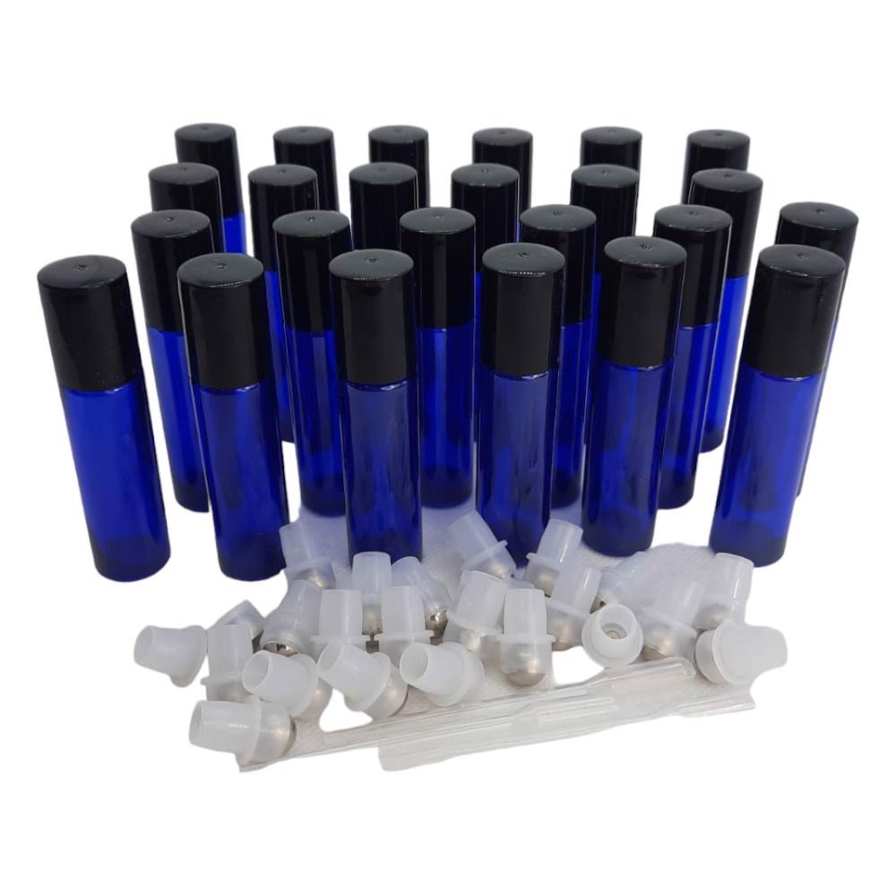 Modré skleněné lahve s kapátkem 24 ks