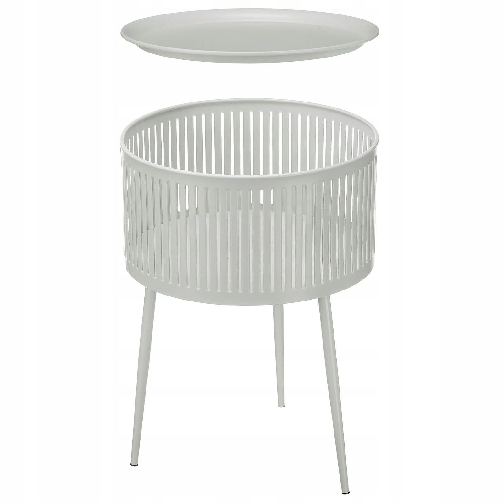 Konferenčný Stolík Okrúhly S Úložným Priestorom, Ø 40 CM, Šedý, Gift Decor