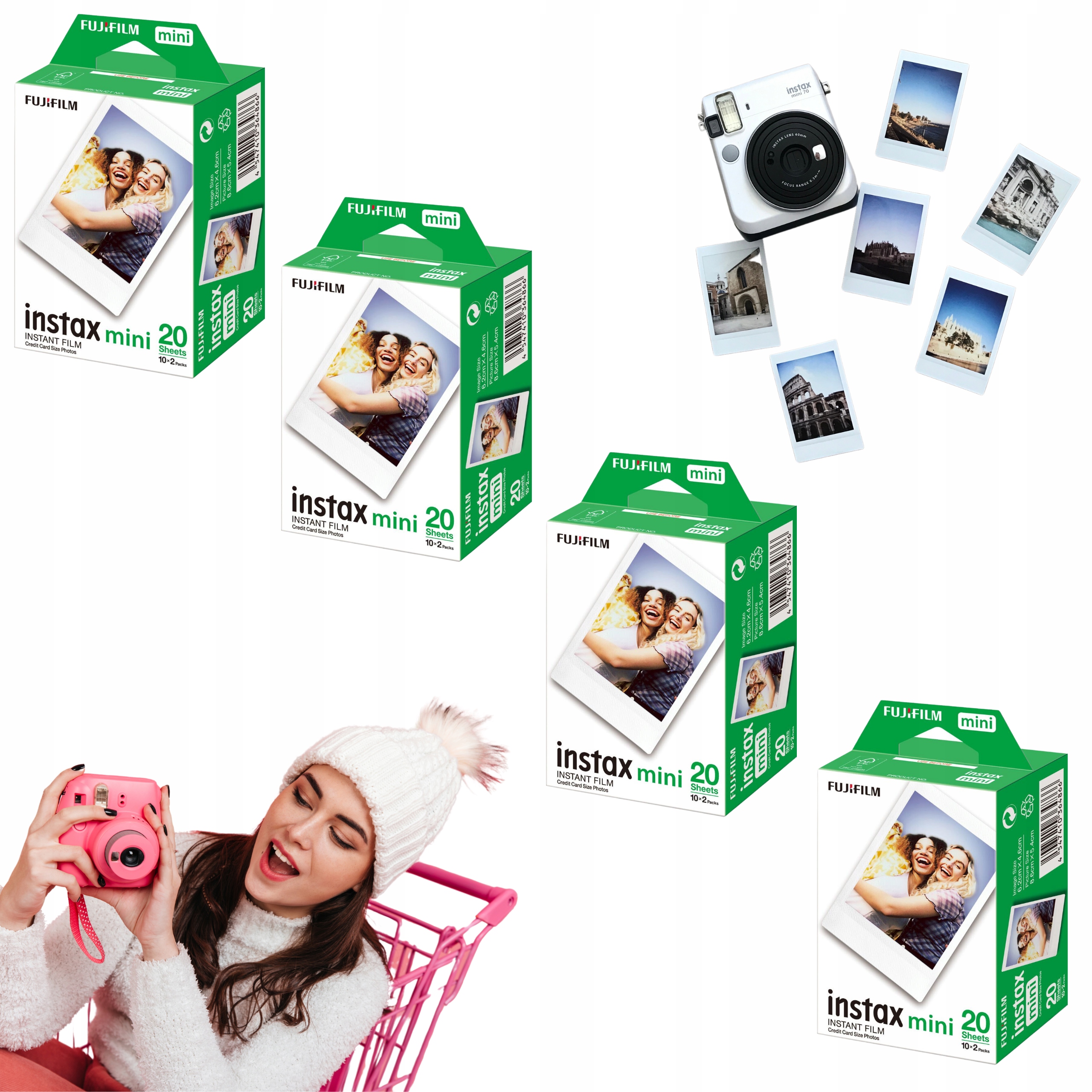 Sada náplní instax mini 12 11 9 fujifilm fotoaparát fotografie 80 fotografií film