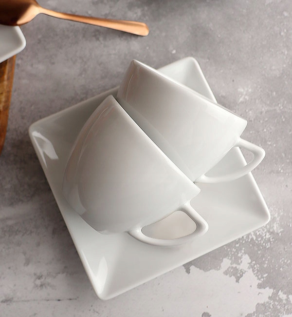 LUBIANA CLASSIC 6x FILIŻANKA 280 ML + SPODEK Kolor biały