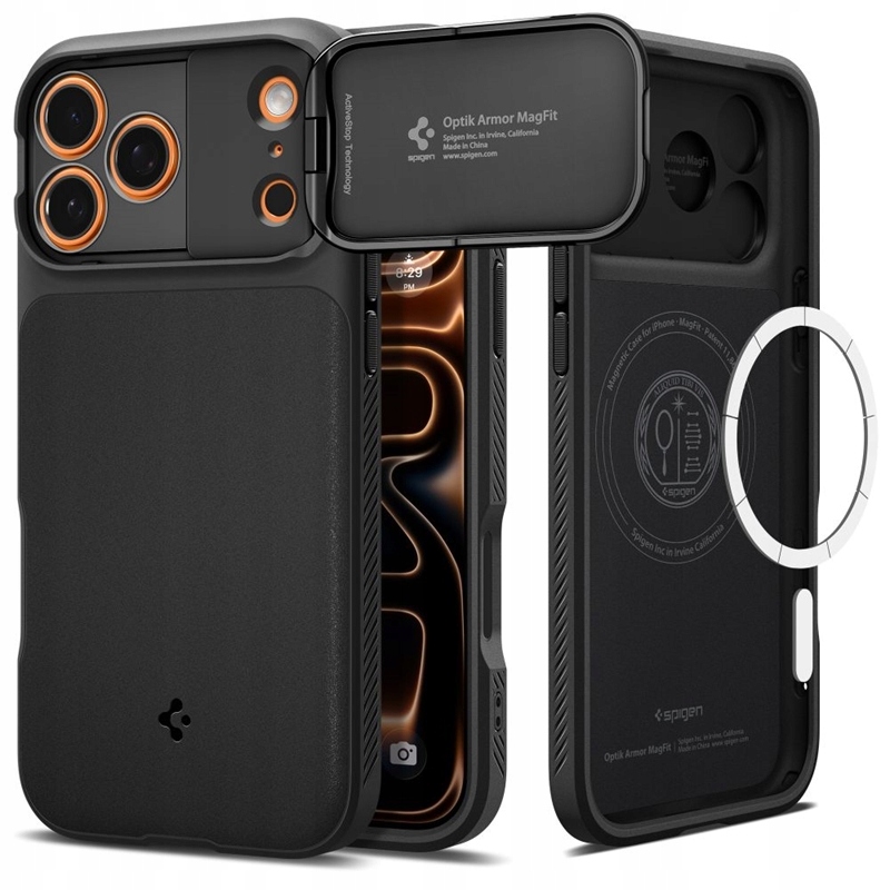 Spigen Optik Armor Mag MagSafe Pouzdro pro iPhone 17 Pro Max (Černé)