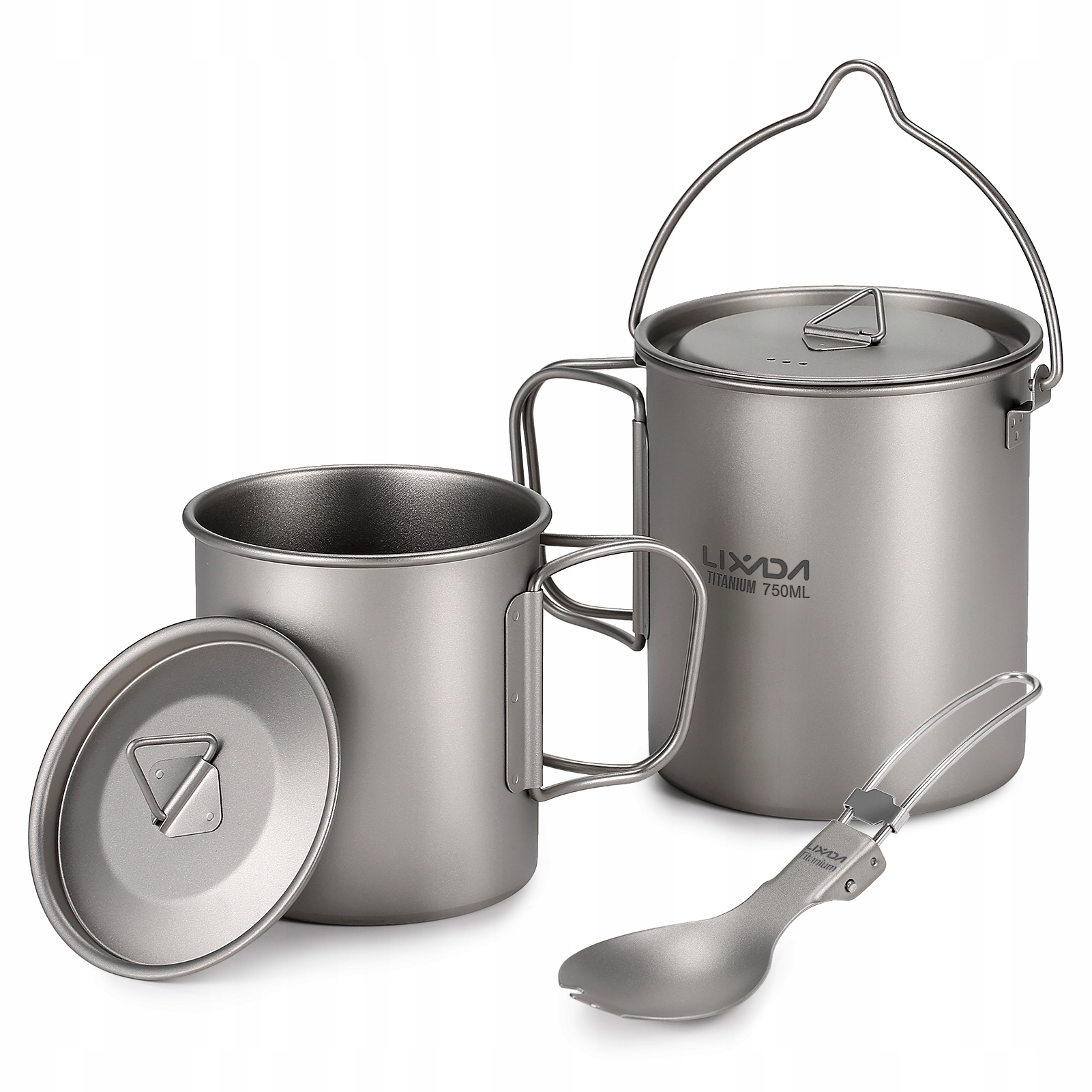 

Tytanowy kubek 750 ml +kubek na wodę 420 ml +łyżka