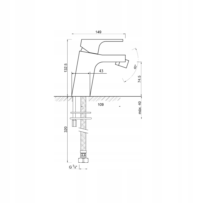 Sapho LATUS bateria bidetowa chrom 1102-53 Kolor chrom