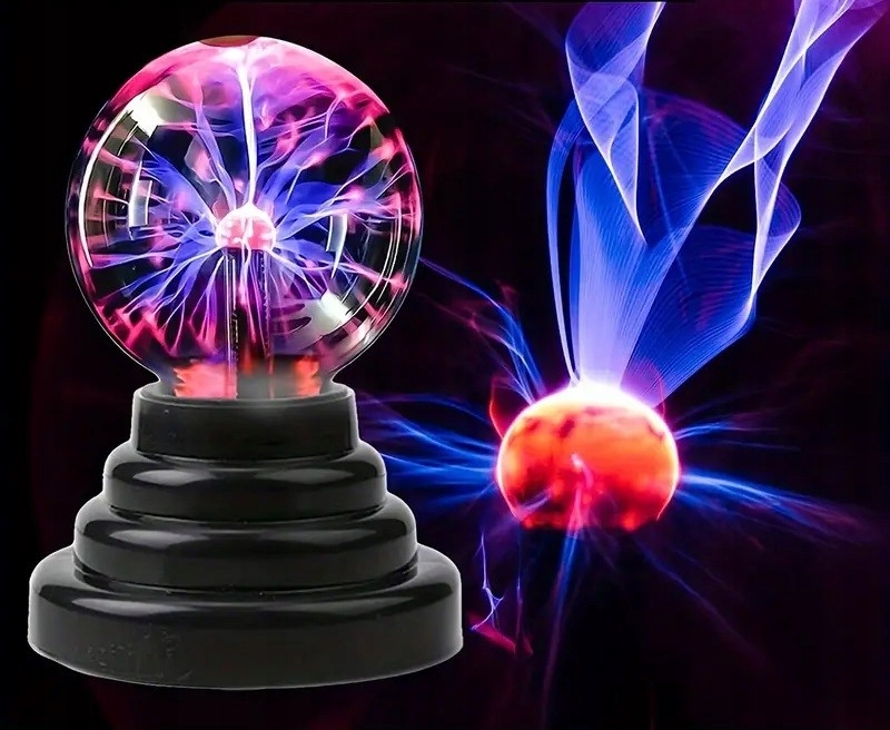 KULA PLAZMOWA MAGICZNA LAMPA LAMPKA EDUKACYJNA USB BIURKOWA DLA DZIECI 25CM Kolor czarny