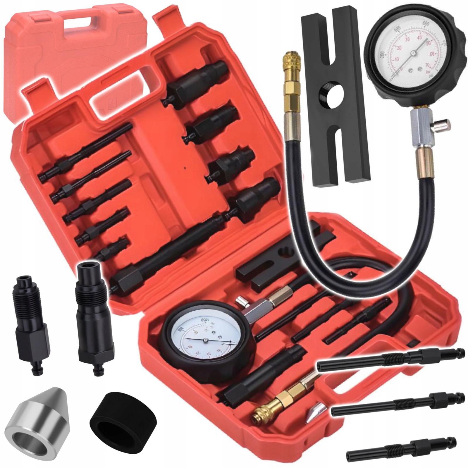 TESTER CIŚNIENIA SPRĘŻANIA DIESEL 0-70BAR MIERNIK KOMPLET Kraft&Dele Kod producenta KD12516