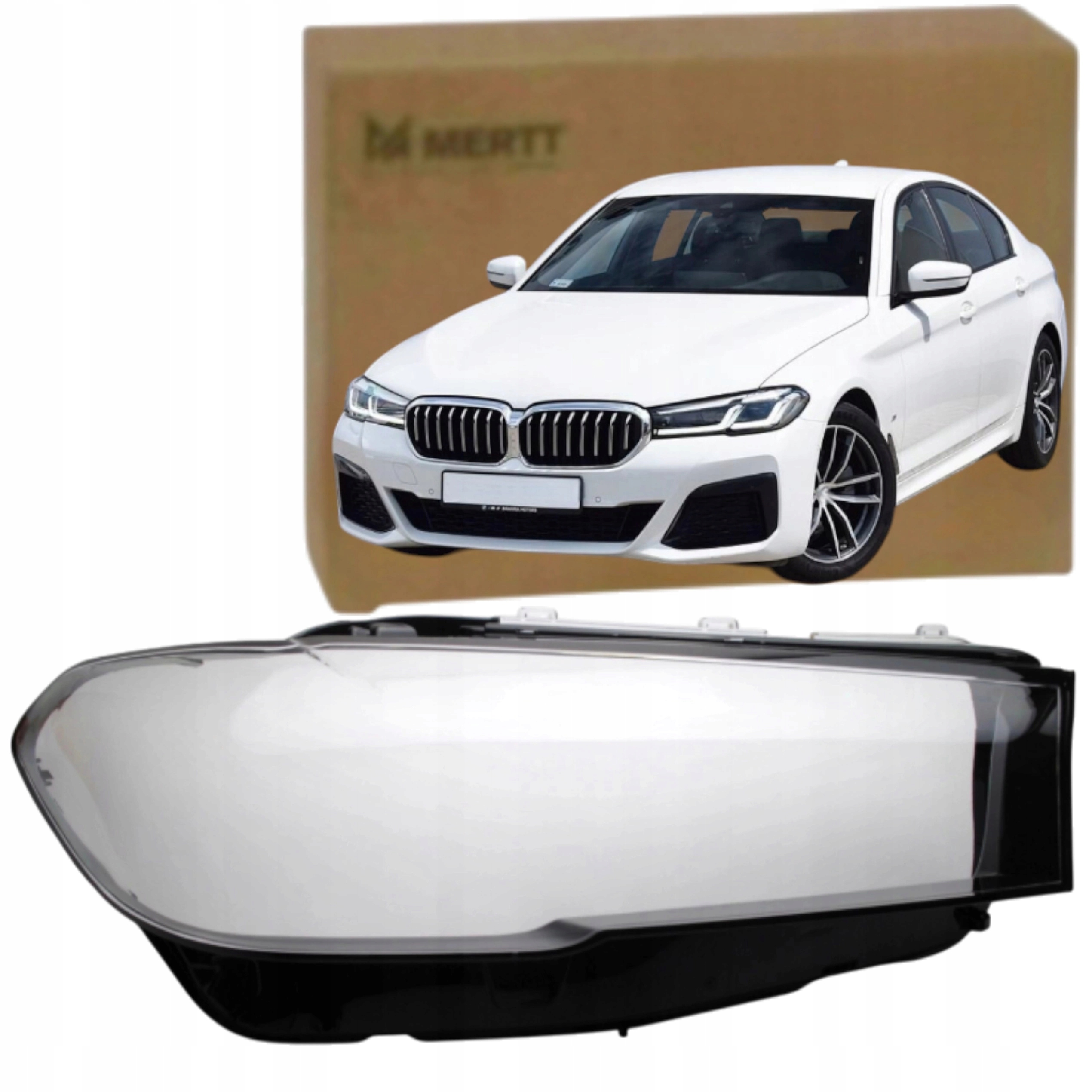 Bmw 5 G30 G38 2020+ Klosz sklo světlometu Přední Lampy Pravé
