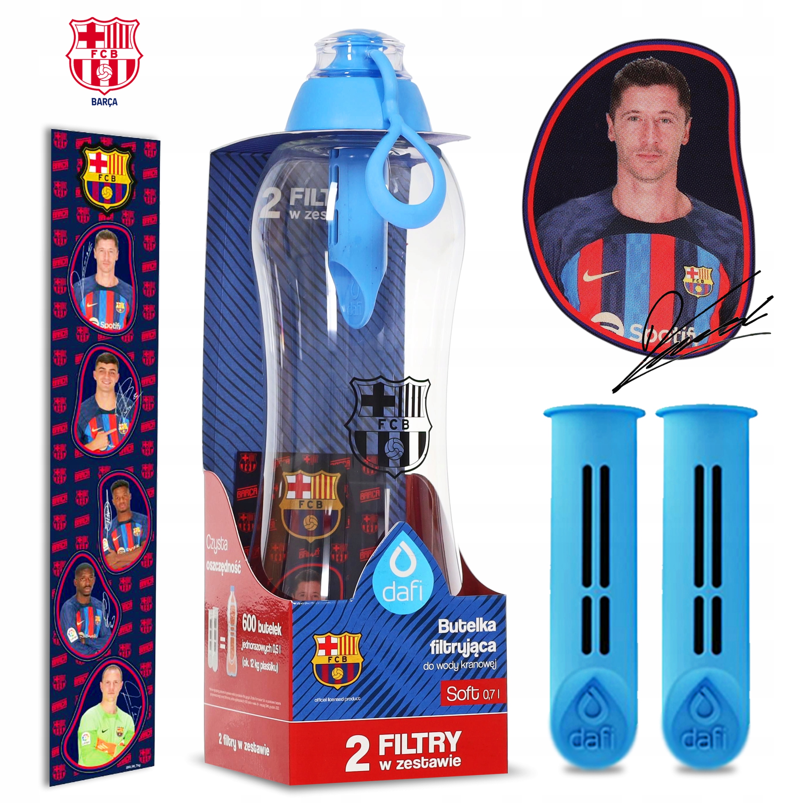 Láhev Lewandowski Dafi Fc Barcelona 0,7 l 2 filtry