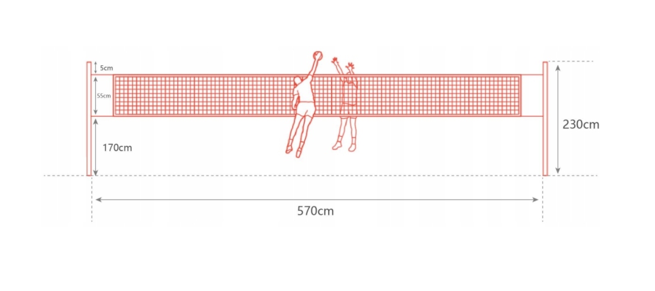 BOISKO DO SIATKÓWKI SPEEDMINTON PLAŻÓWKA SPORT 3W1 Wysokość oczka 9.5 cm