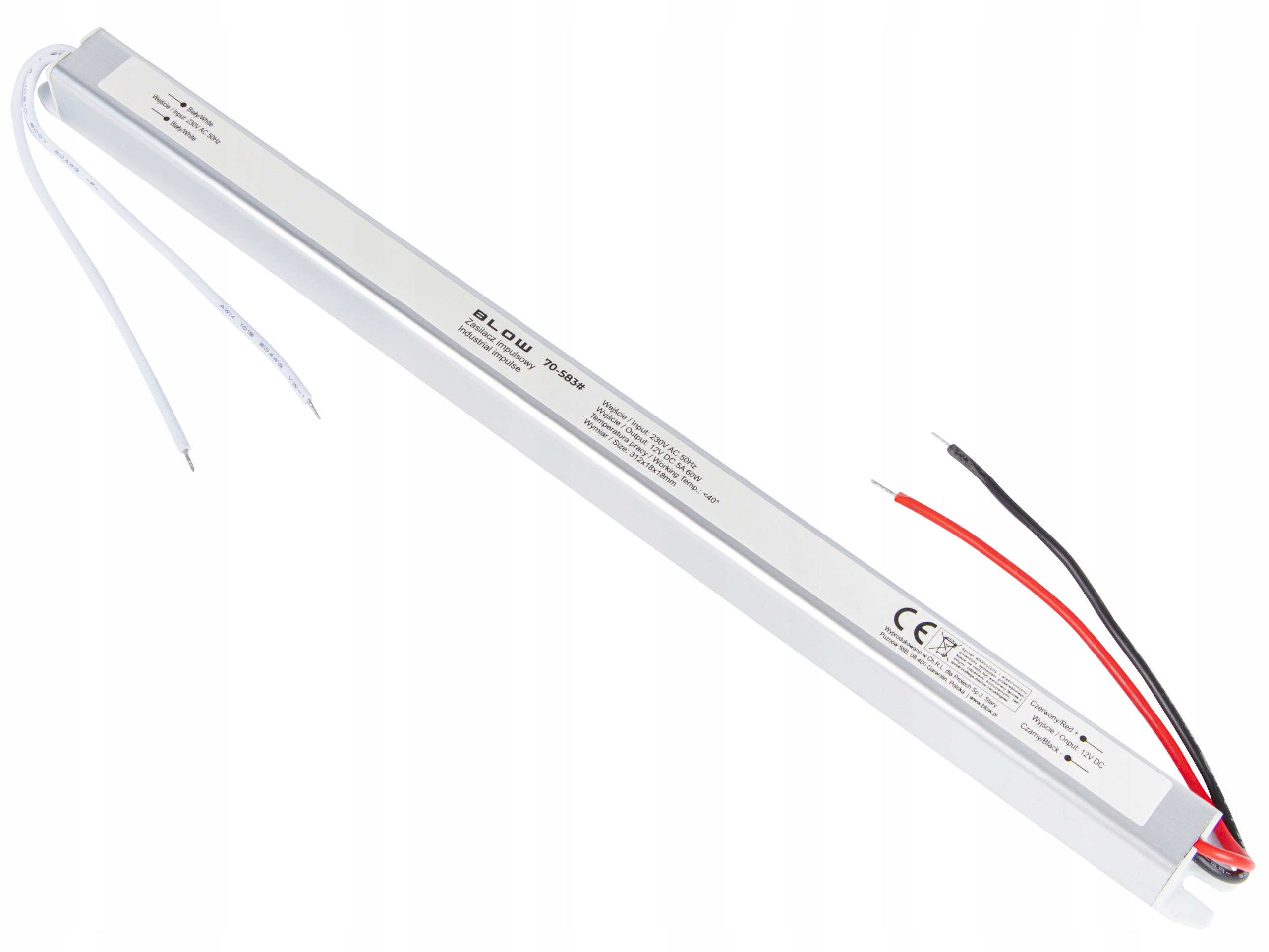 Zasilacz impulsowy do Led 12V/5A 60W Slim, Blow, Zas 12V/5A Slim