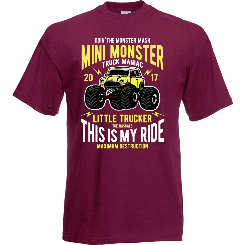

Koszulka monster truck jeep samochód M burgund