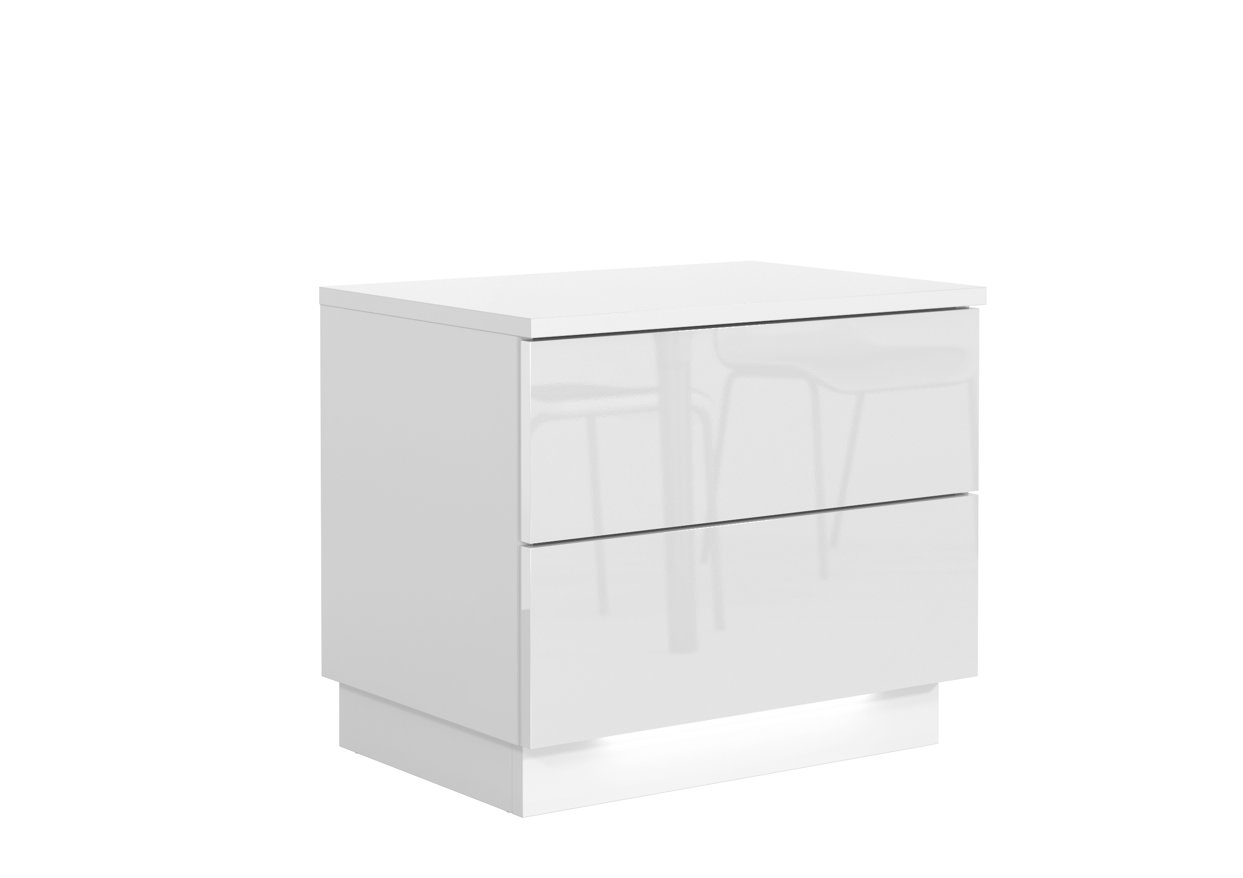 STOLIK NOCNY LINDA BIEL FRONT POŁYSK LED POJEMNA