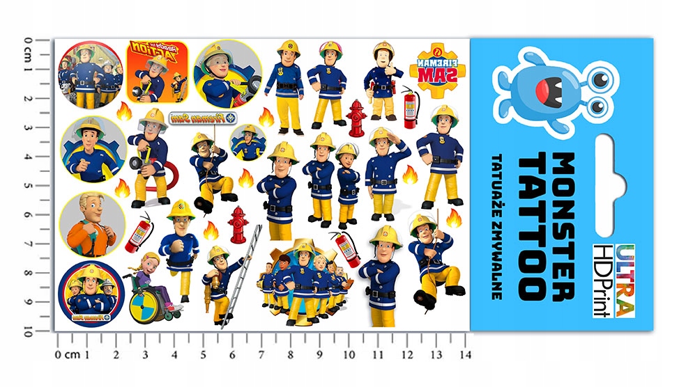 ZESTAW NAKLEJKI + TATUAŻE DLA DZIECI DZIECIĘCE STRAŻAK SAM FIREMAN JAKOŚĆ Marka inny