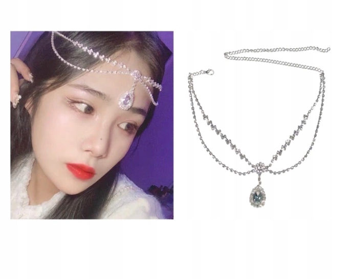 OZDOBA WISIOREK NA WŁOSY ŁAŃCUSZEK ŚLUB v6 Płeć kobieta