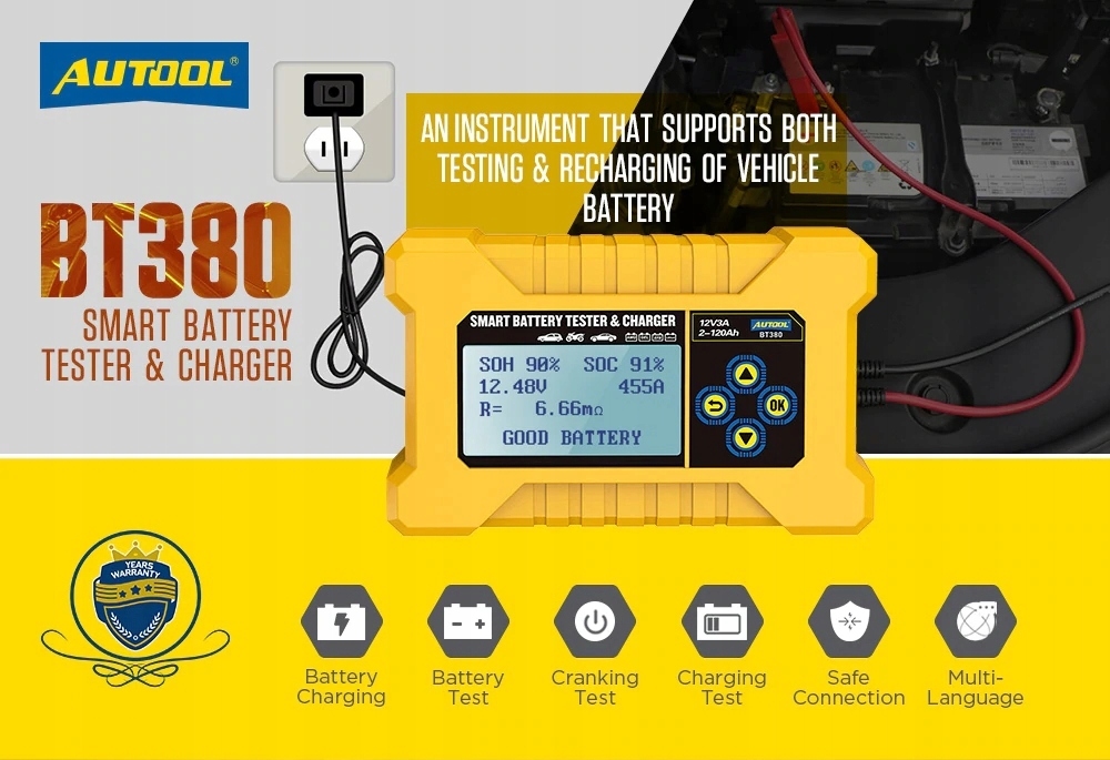 Тестер и зарядное устройство для 12V BATTERIES