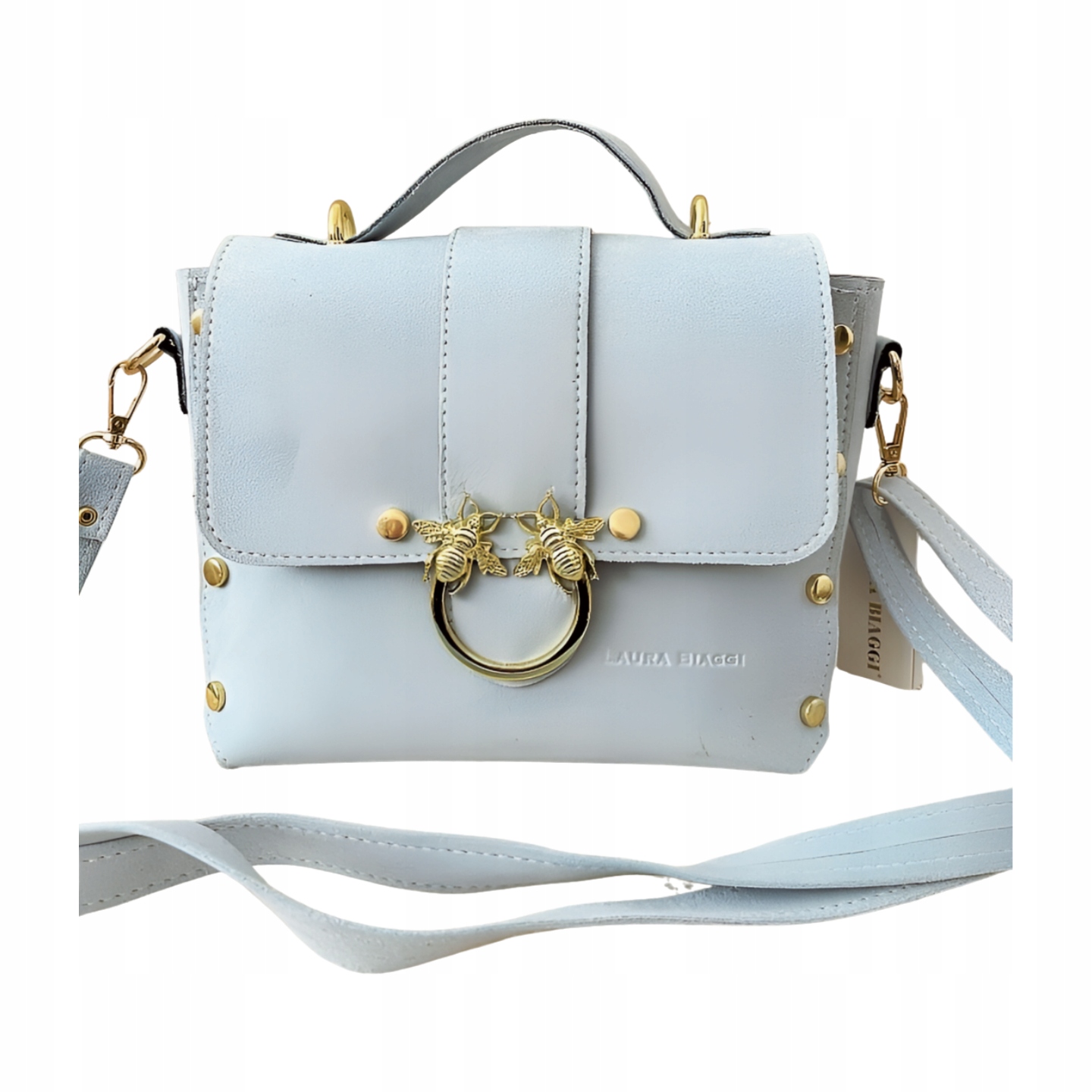 Laura Biaggi kabelka přes rameno kufřík modrá ekosemiš motýlek