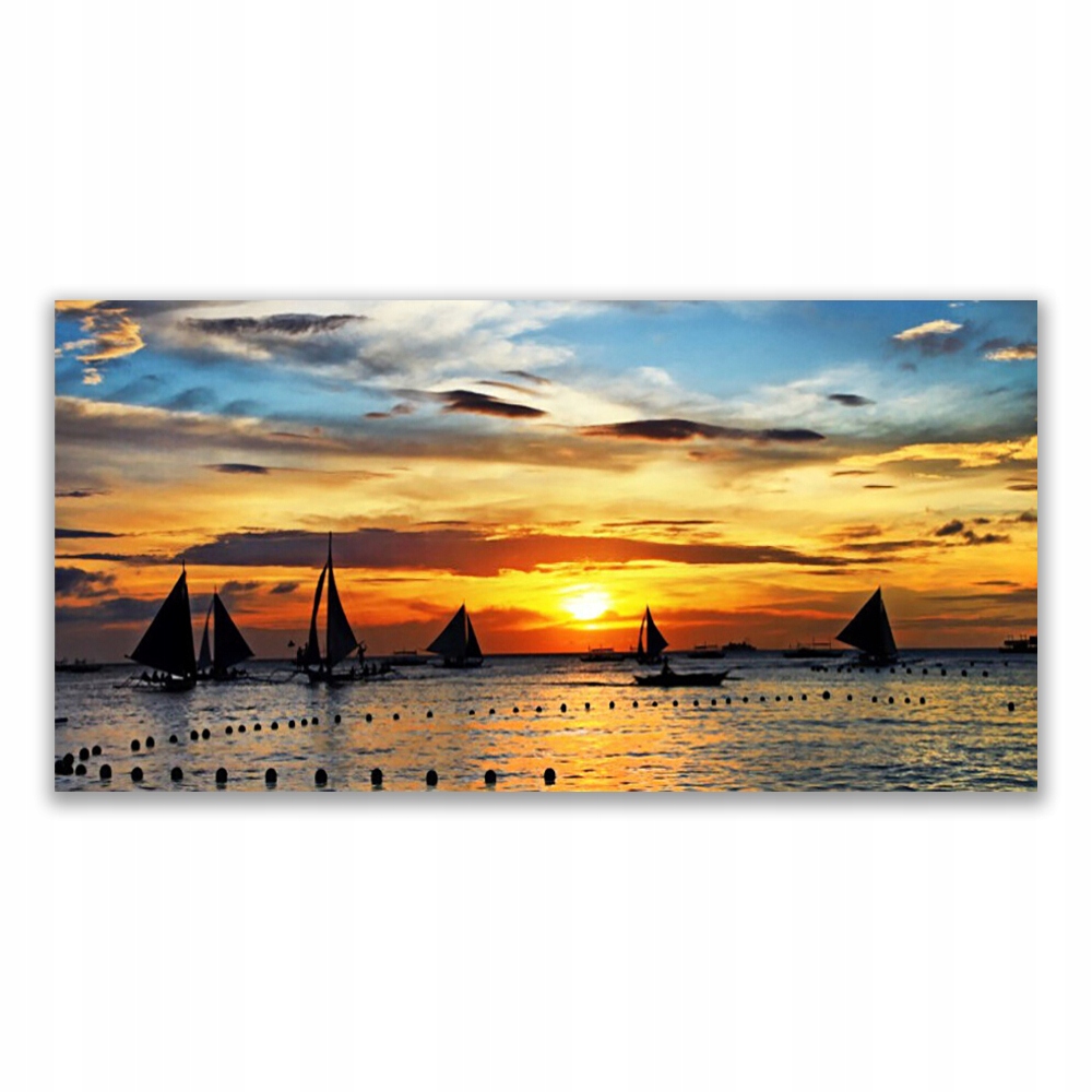 

Obraz ścienny 120x60 Łódki Morze Słońce Krajobraz