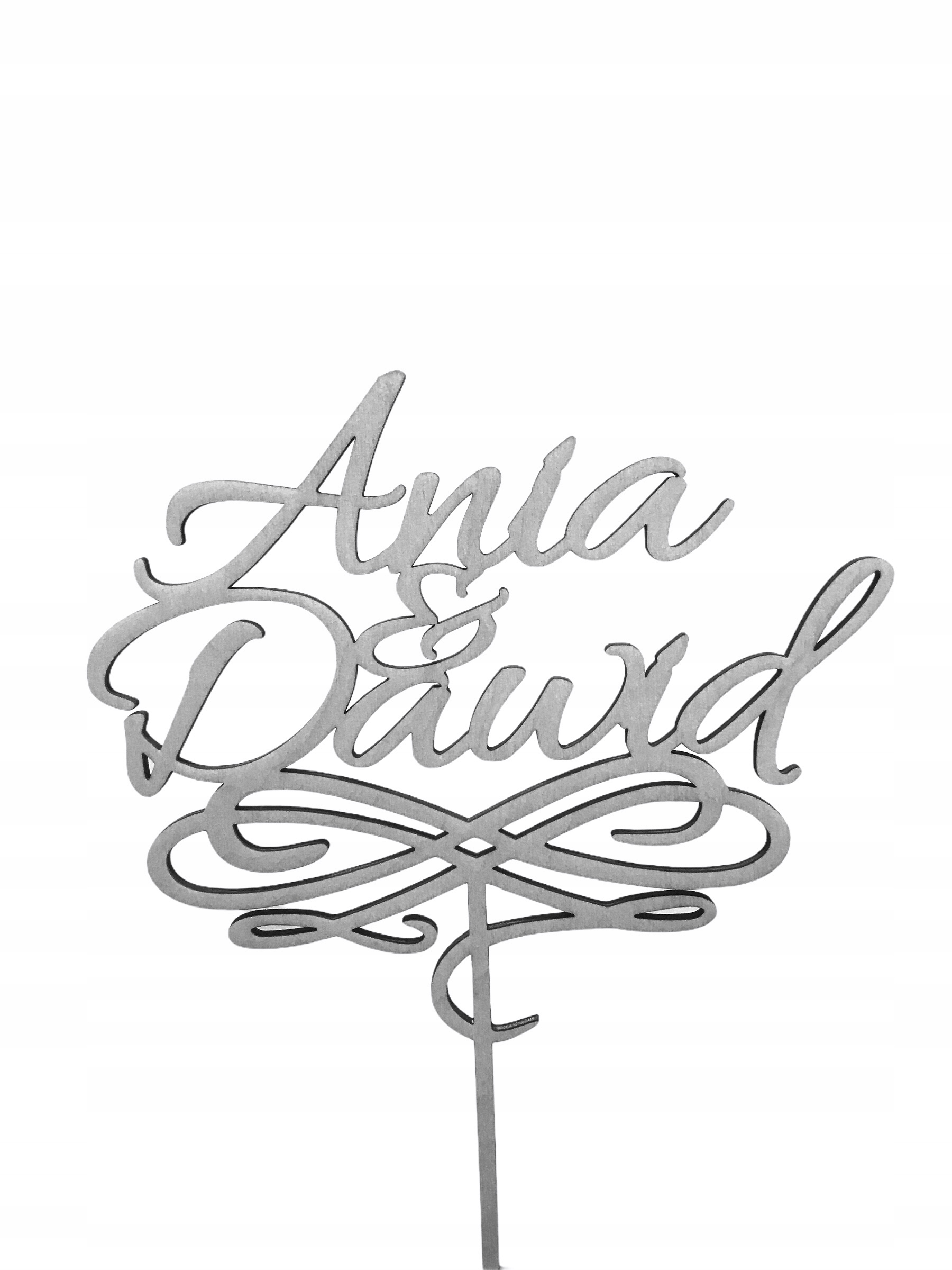 

Topper Napis Na Tort Imiona Para Młoda Srebrny