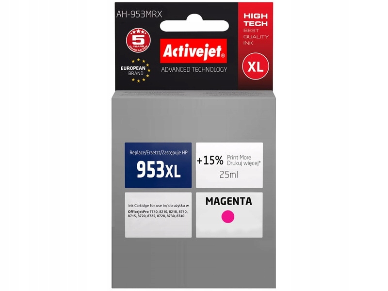 

Tusz Activejet do Hp 953 XL F6U17AE Purpurowy