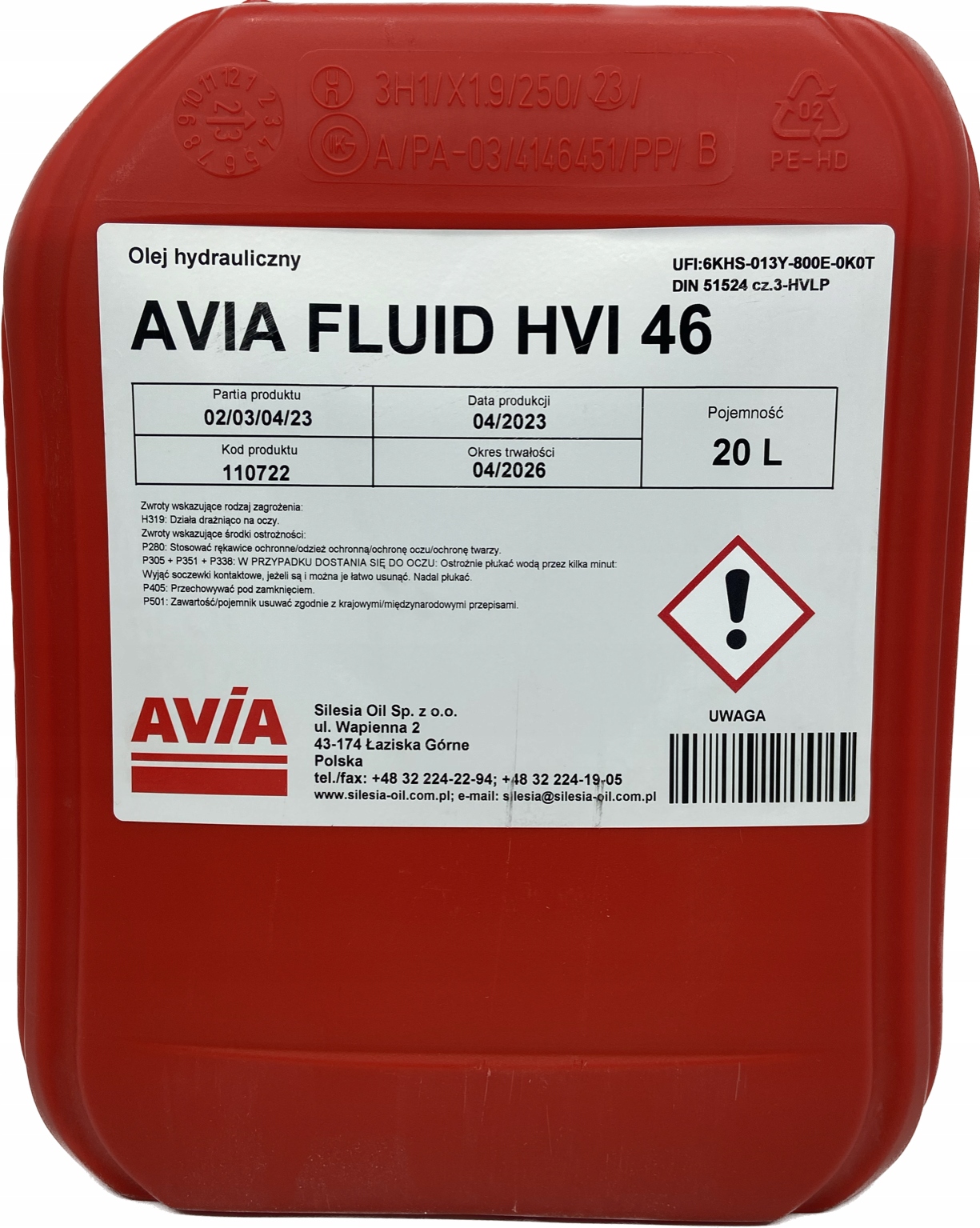 Olej Silesia Hydratec HVi 46