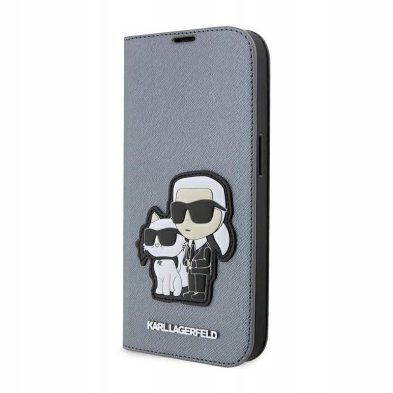 Karl Lagerfeld Booktype Nft Saffiano Karl & Choupette Pouzdro pro iPhone 14 Pro