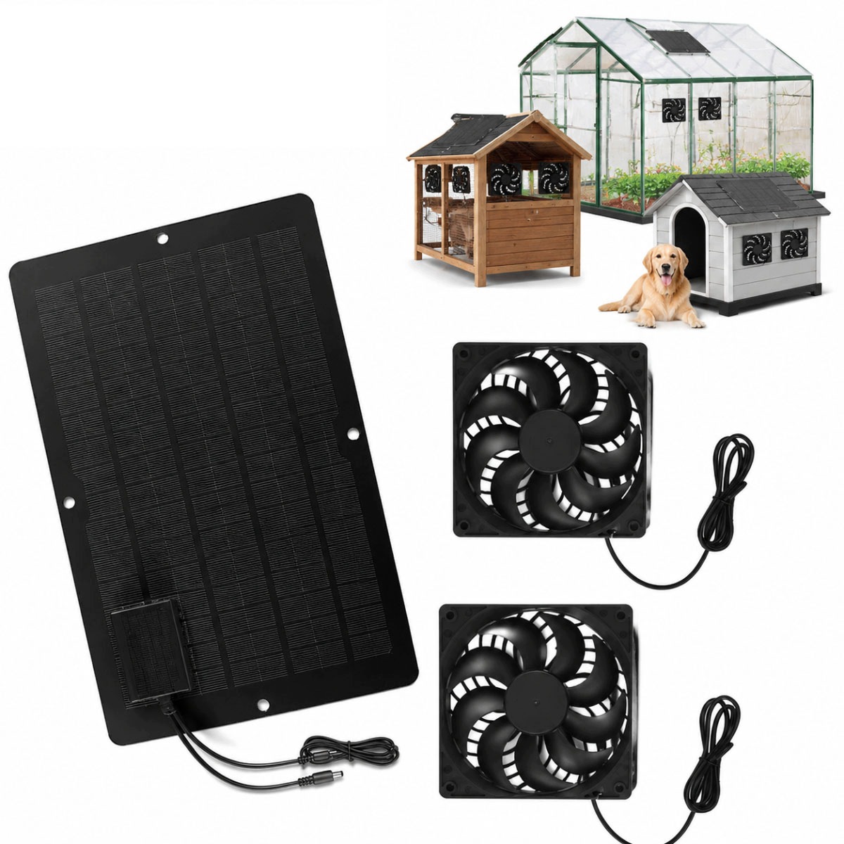 Wentylator Z Panelem Solarnym Drobiu Szklarniowego 5W 12V Do Szklarni