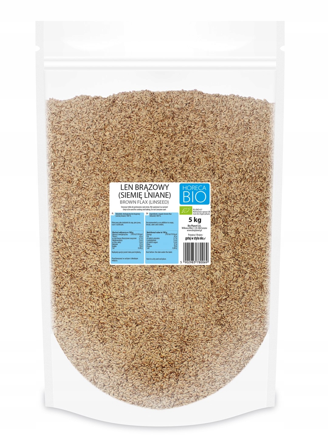 Horeca len hnědý (lněné semínko) bio 5 kg