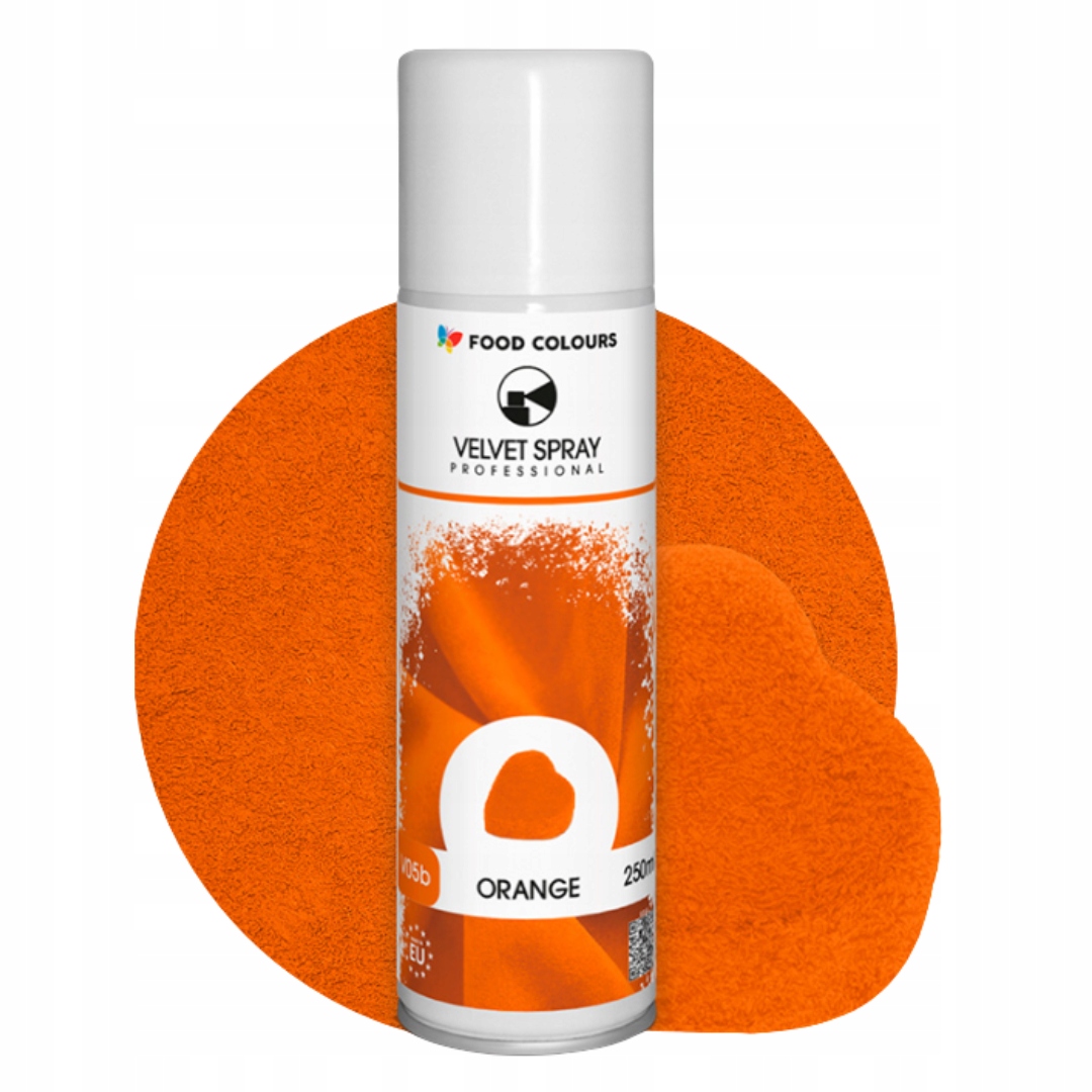 id_5601 Zamsz Cukierniczy Velvet Food Colours Pomarańczowy Spray 250ml Tort