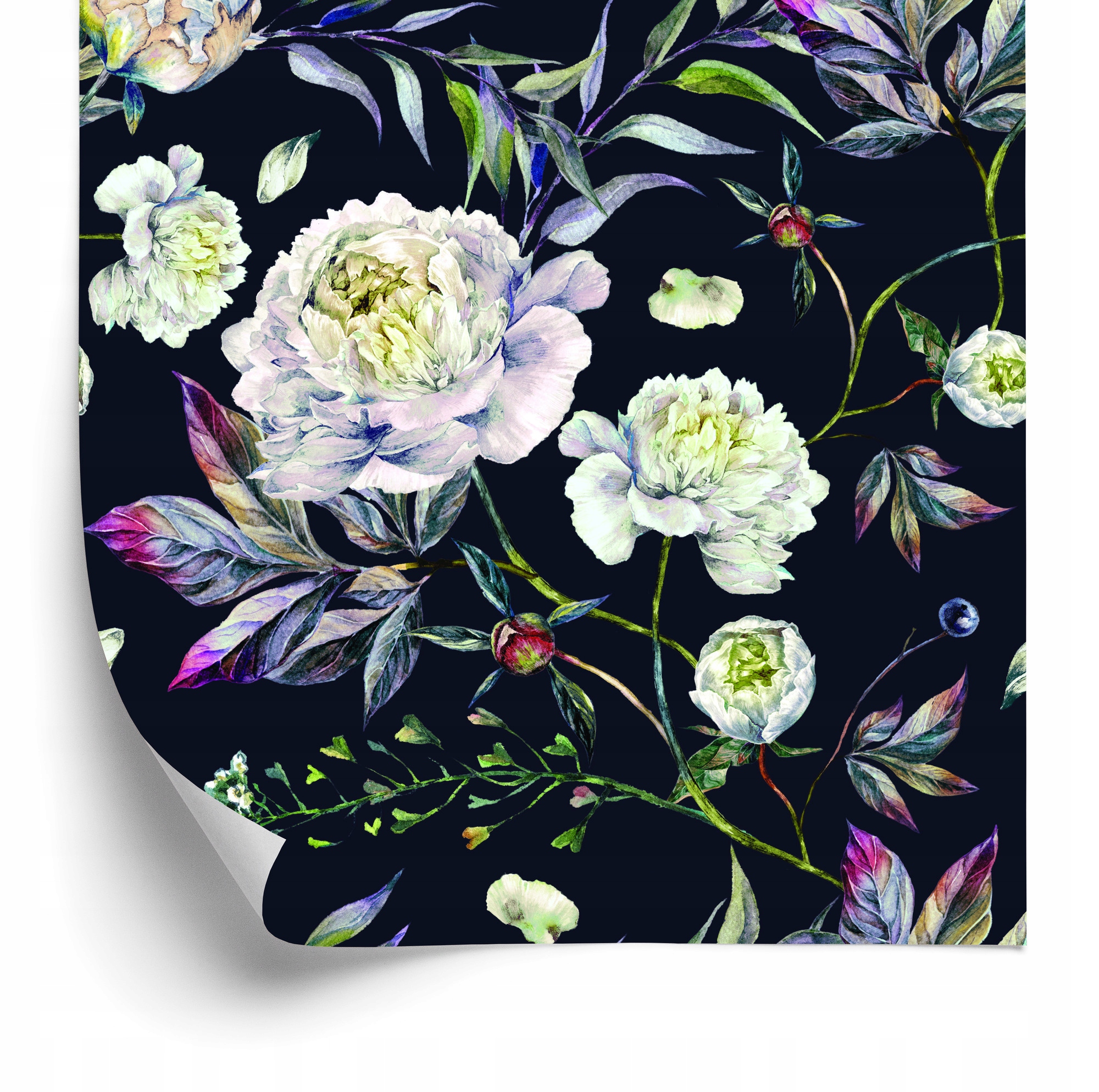 Tapeta Květiny Pivoňky, Listy, Vintage styl 50x1000 cm