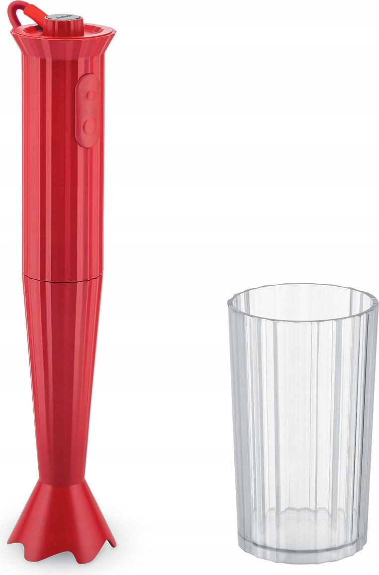 Alessi Plisse Blender Ręczny Pojemnik Czerwony