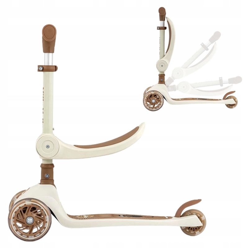 Hulajnoga Milly Mally Pojazd Trójkołowa Jeździk 2W1 Siedzisko Koła Led