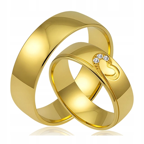 ZŁOTE OBRĄCZKI ŚLUBNE Z BRYLANTAMI KOMPLET 585 14k