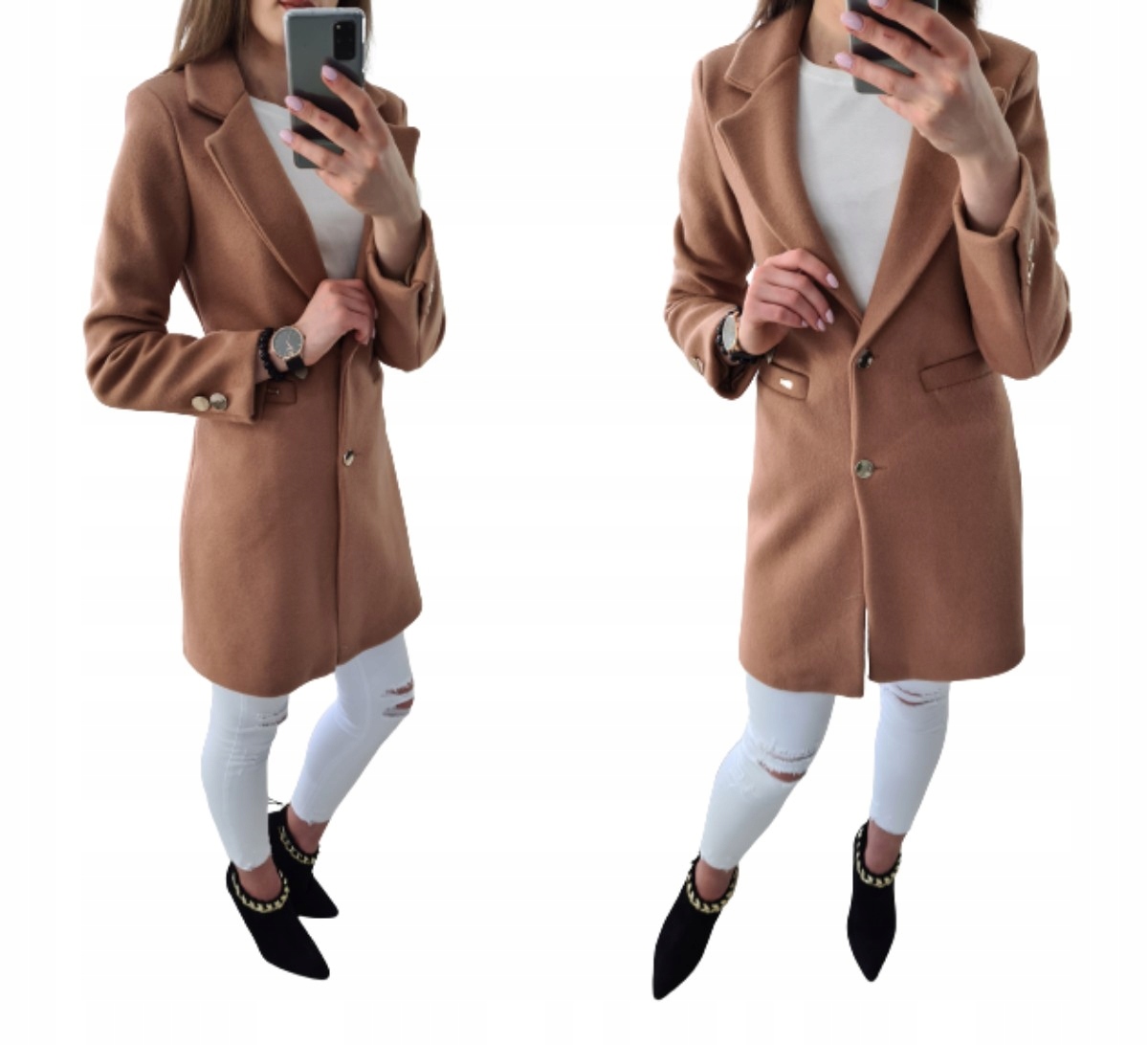 Zapínací Kabát S Límcem Andera Camel XL