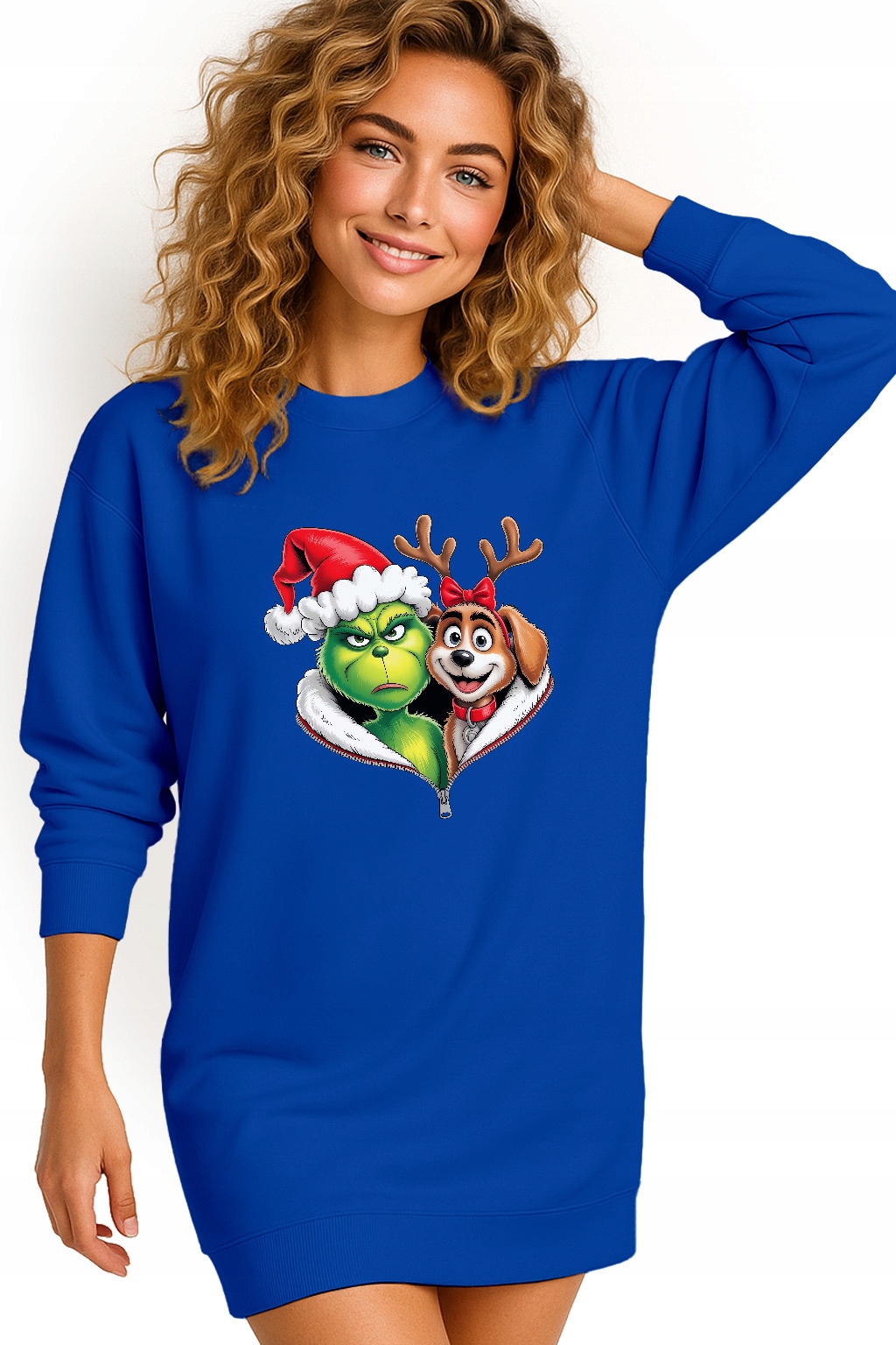 Mikina Vánoční Oversize Šaty Grinch Sob Dárek Vánoce XXL