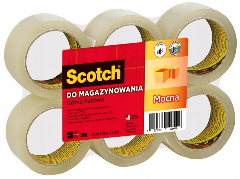 

Taśma klejąca pakowa 3M Scotch 309 transp 6szt