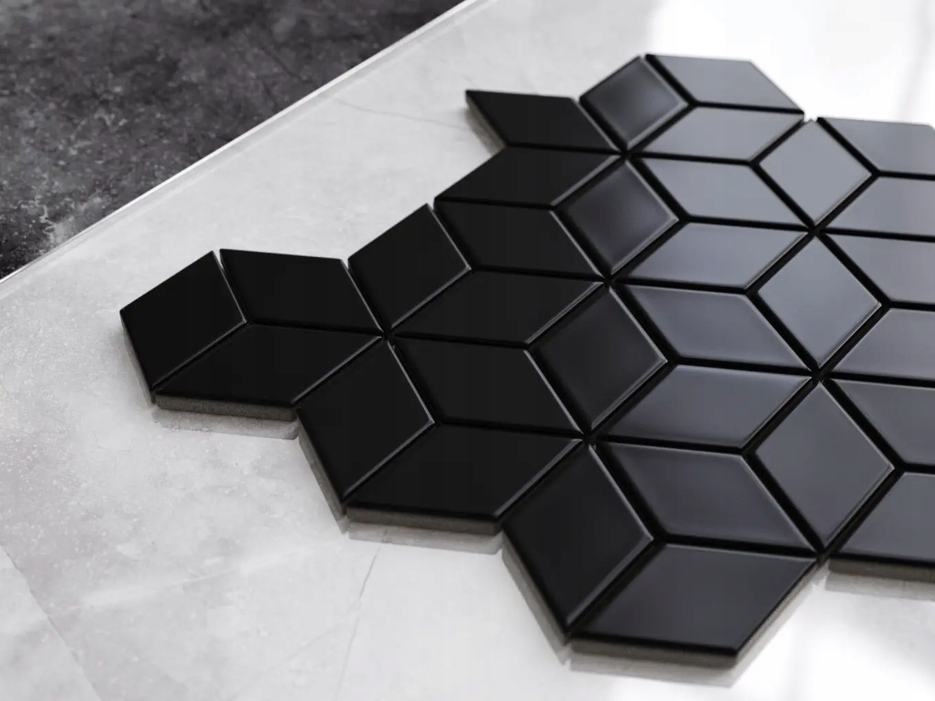 MOZAIKA CERAMICZNA DIAMOND ROMB CZARNA MATOWA Typ mozaika