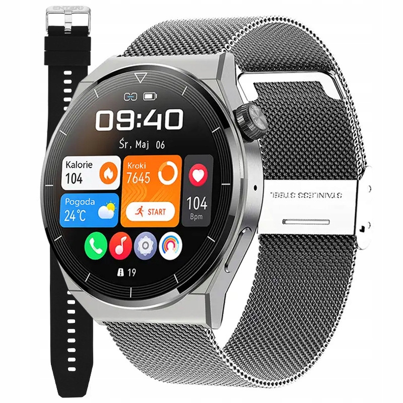 SMARTWATCH ENTER ROZMOWY MENU PL PASEK BRANSOLETA