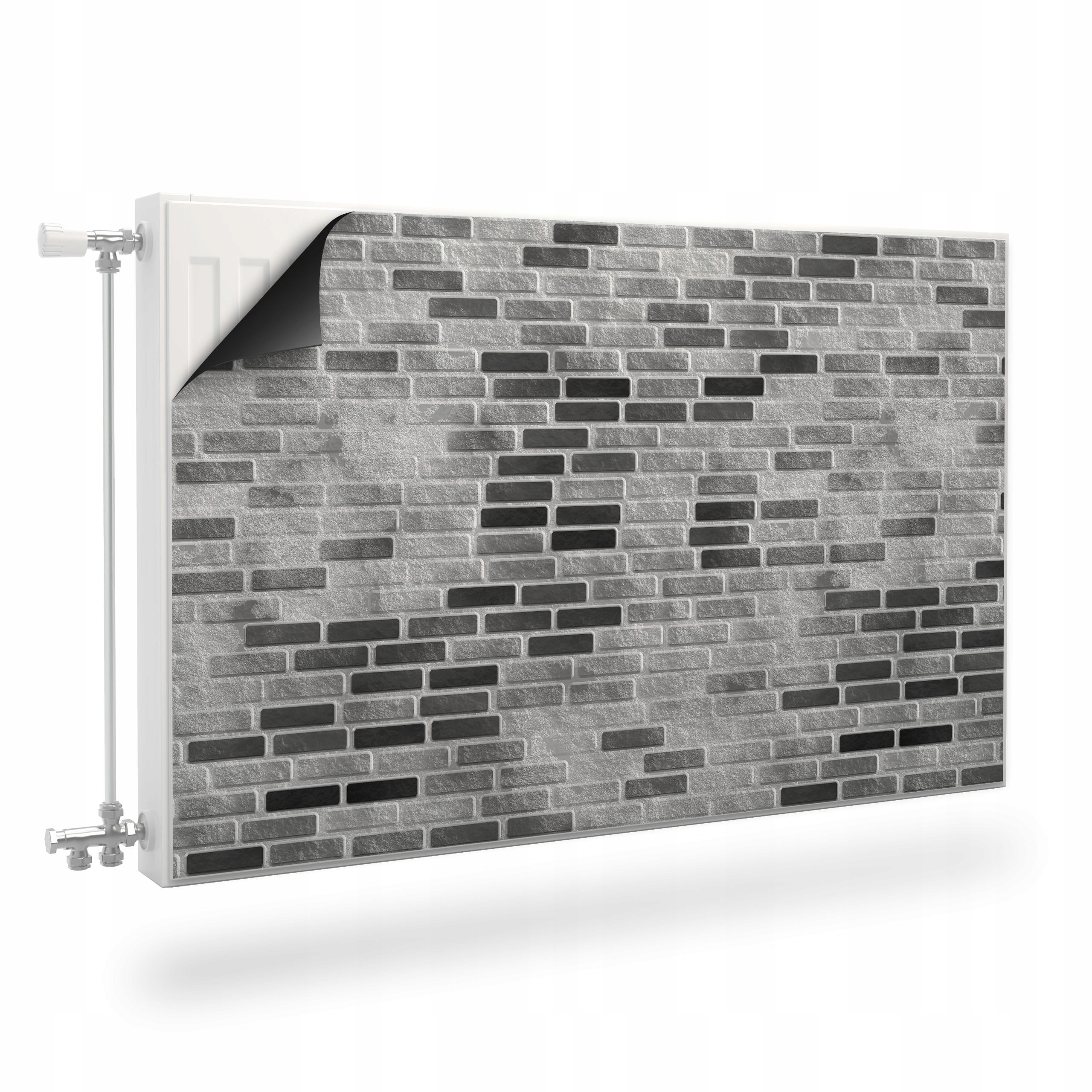 Magnetická Maskovačka Na Radiátor Šedá Cihlová Zeď Vzor 3D 120x60