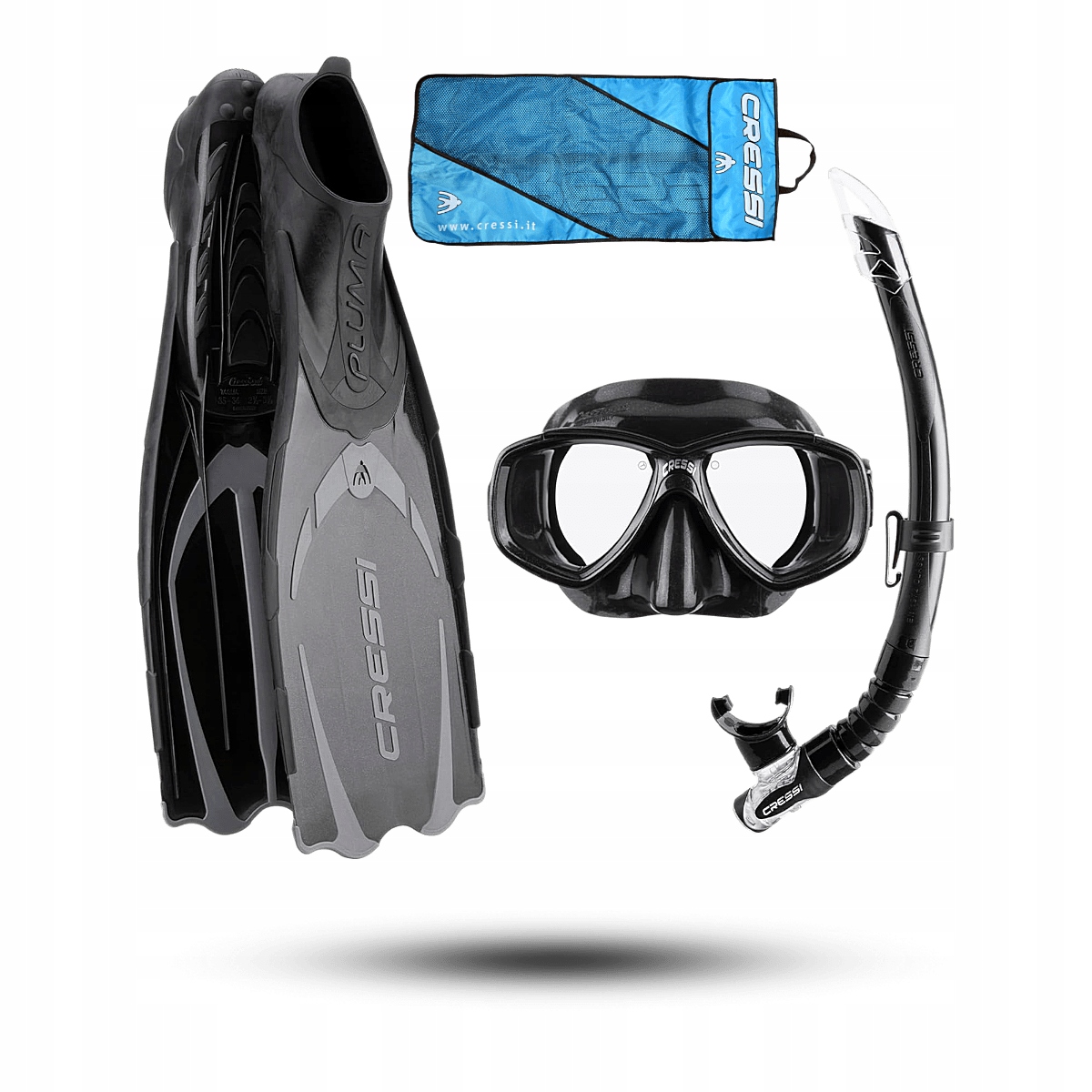 Potápěčský set Abc Cressi Pluma Bag (ploutve potápěčské brýle šnorchl) 39/40