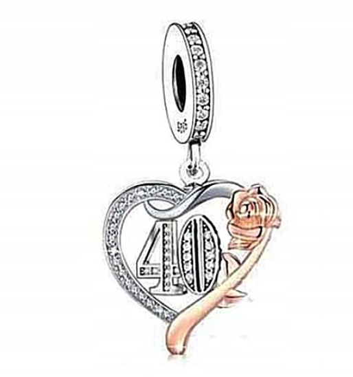 CHARMS URODZINY ZAWIESZKA CHARMS 40 URODZINY CHARMS ROCZNICA CHARMS SREBRO
