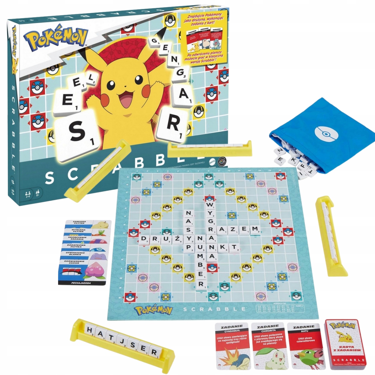 HXT29 GRA PLANSZOWA SCRABBLE POKEMON MATTEL