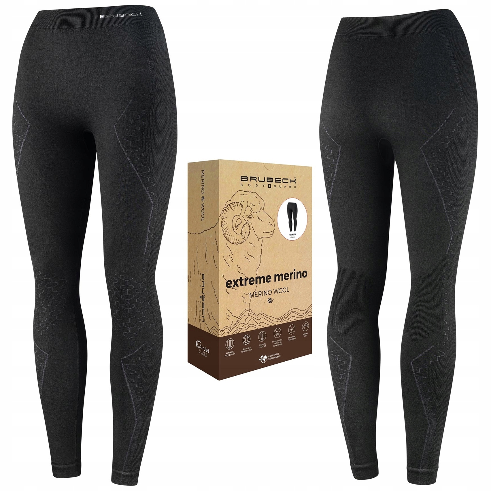 Termoaktivní kalhoty Brubeck Extreme Merino Trekkingové legíny L