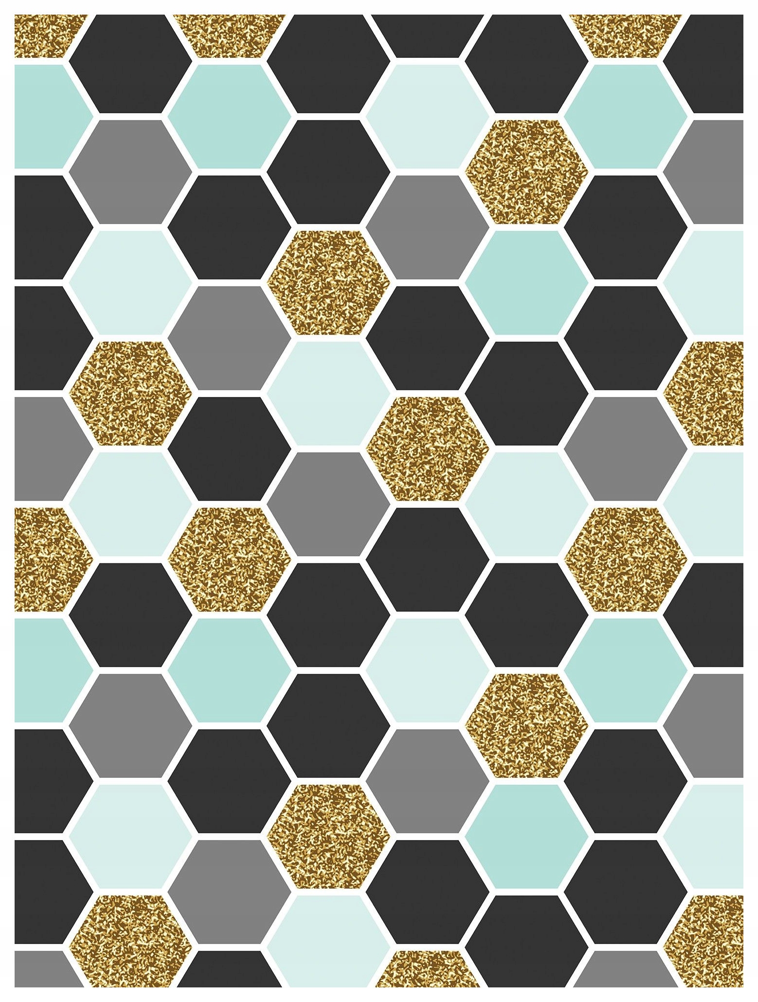 Fototapeta Geometrické šestiúhelníky zlato šedá světle modrá 184x254 lepidlo