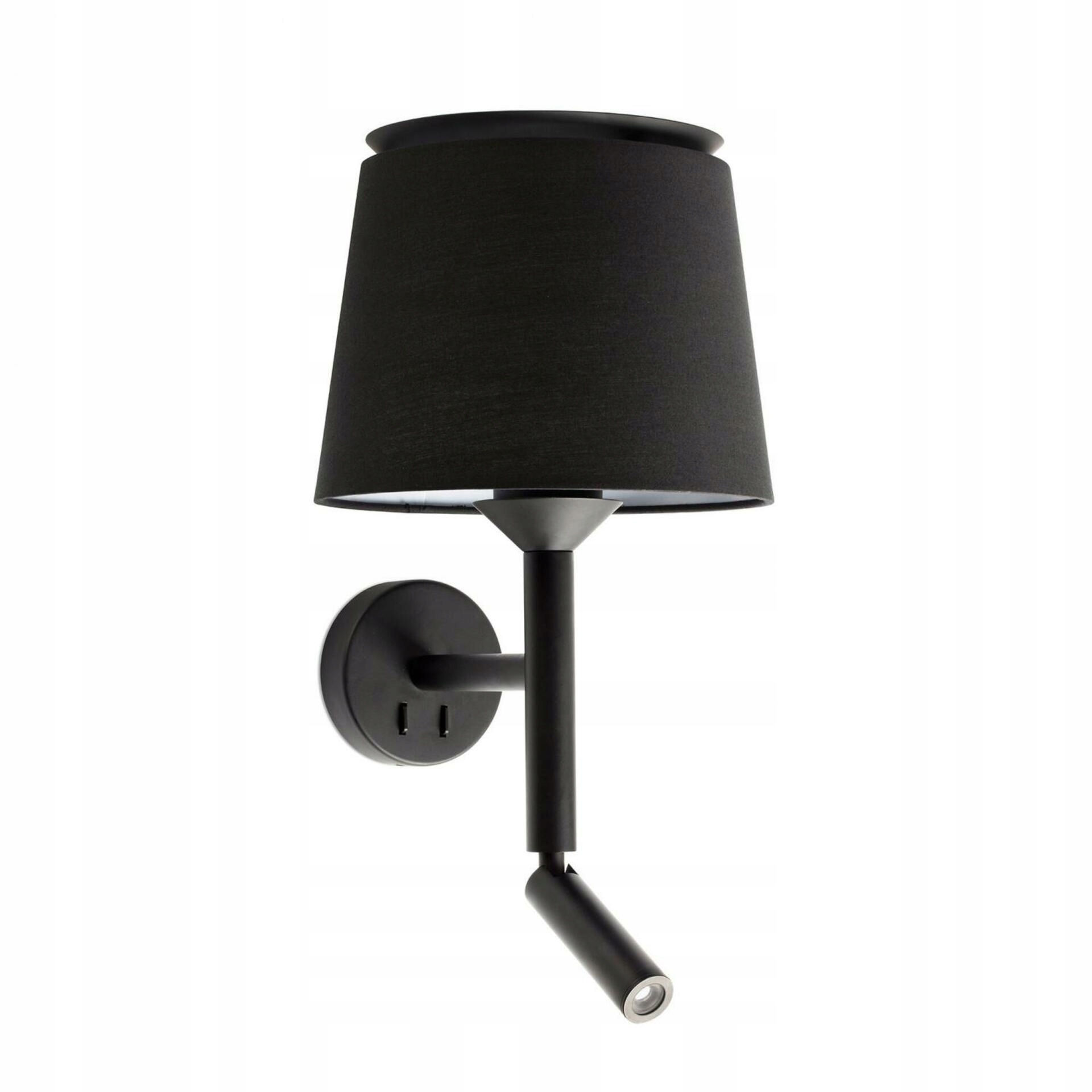 Faro Savoy nástenná lampa čierna s čítacou lampičkou, E27, Led, IP20
