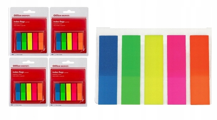 

Zakładki samoprzylepne Office Depot 45x12mm 25x25s