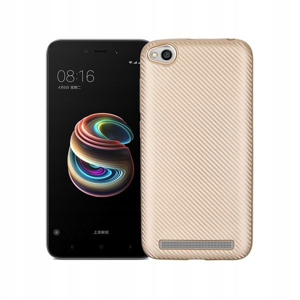 

Etui Carbon Fiber Xiaomi Note 5A złoty /gold witho