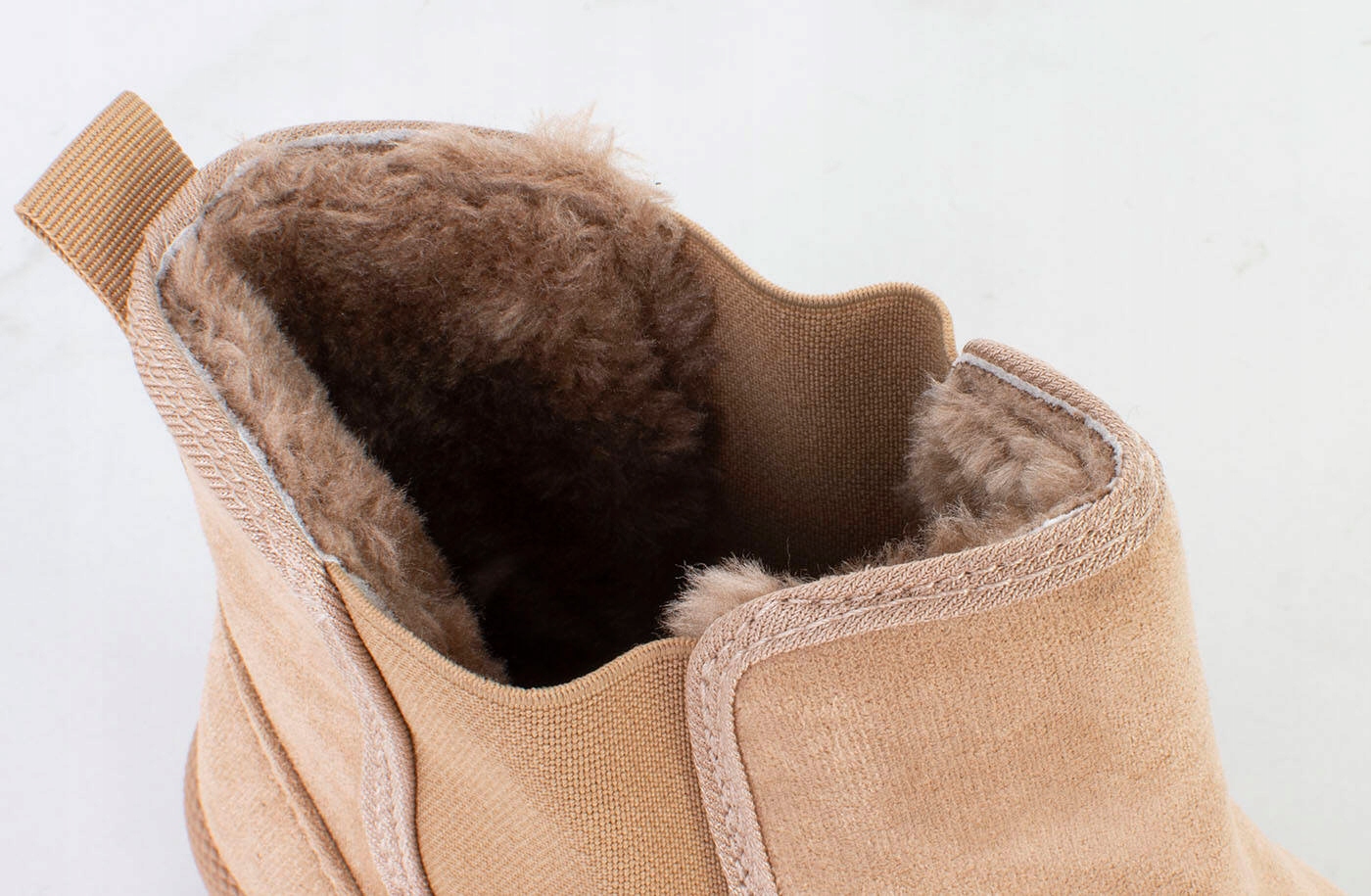 7910 BEŻOWE OCIEPLANE BOTKI NA GRUBEJ PODESZWIE ŚNIEGOWCE NA PLATFORMIE 38 Materiał podeszwy inny