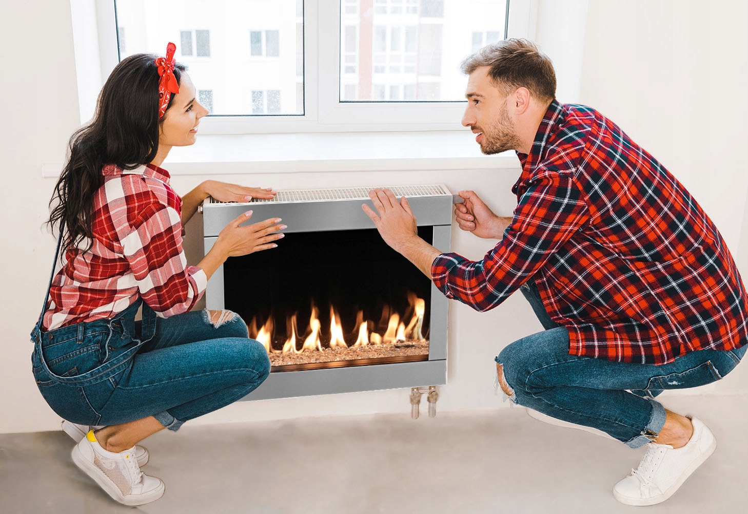 MAGNETYCZNA OSŁONA NA KALORYFER 60x60 OGIEŃ FOTOTAPETA Kod producenta Osłona magnetyczna na kaloryfer