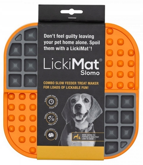 Lízací Podložka Pro Psa Kočku Antistresová Lickimat Slomo Oranžová XL