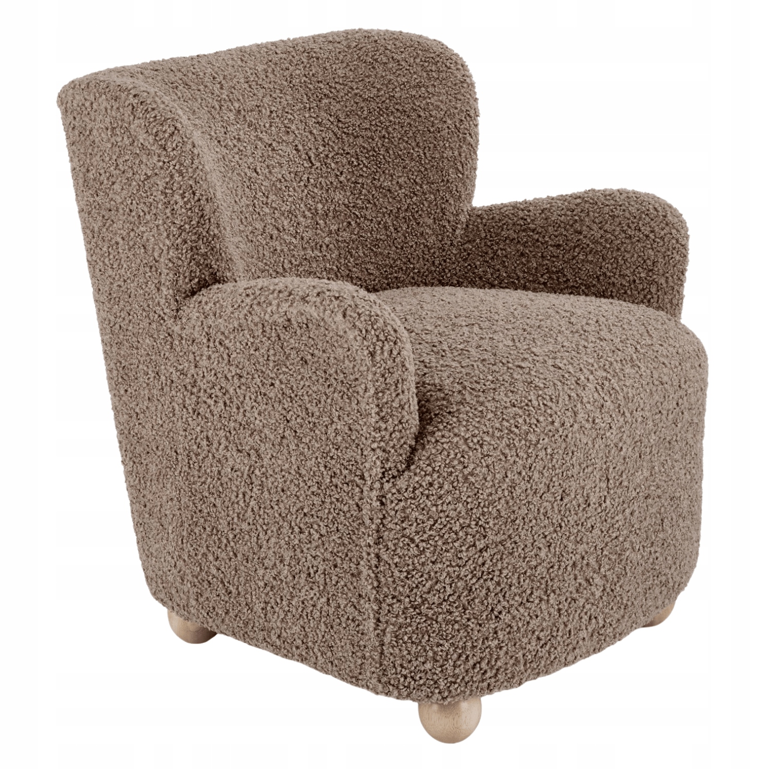 Fotel Wypoczynkowy do Salonu Loft Skandynawski Boucle Cappuccino Claudio